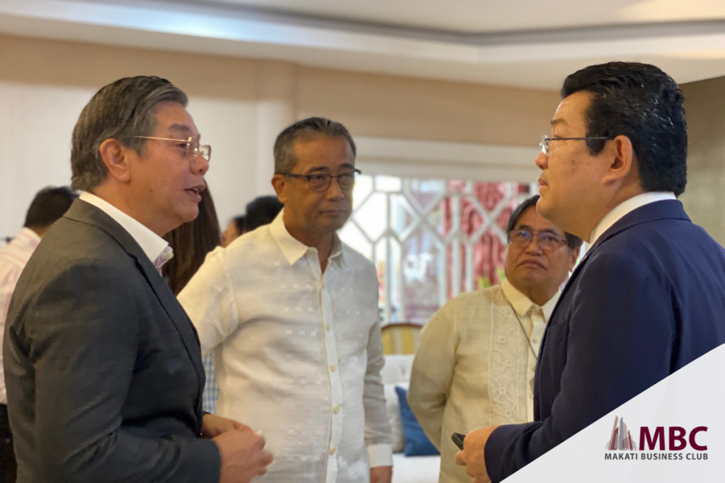 MBC Trustees Jose Carlitos Cruz, Manolito Tayag, and Dr. Aris Alip discuss collaborations for Thai and Philippine Businesses with Ambassador Tull Traisorat