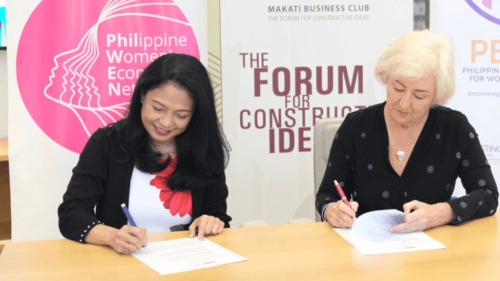 Aileen Judan-Jiao (MBC Women in C-Suite Committee Chair), Kathy Mulville (IW Business Partnerships Director)